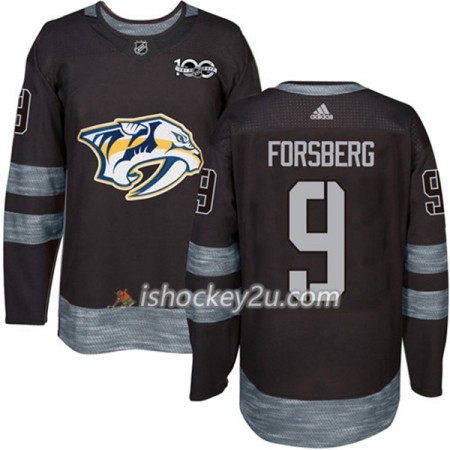 Mænd NHL Nashville Predators Trøje Filip Forsberg 9 1917-2017 100th Anniversary Adidas Sort Authentic